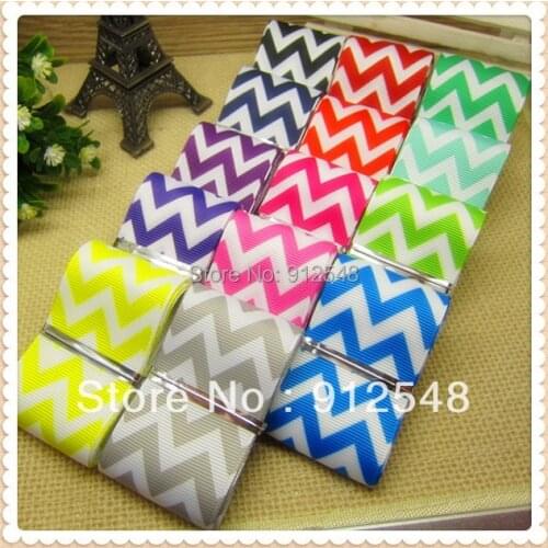 14 Color Mix Wave Print Grosgrain Ribbon, 1-1/2'' Wide x 14-Yards , Crafts, Hair Bows, Gift Wrapping, Wedding