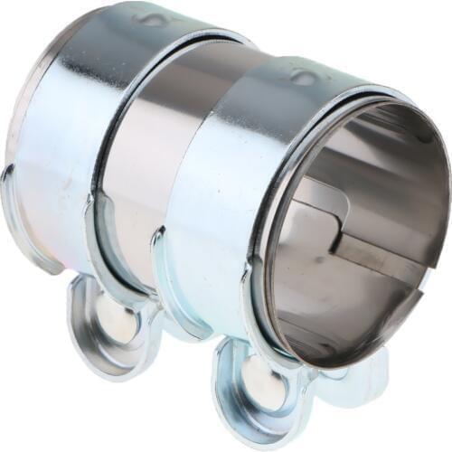 Mild 2.5" Stainless Steel Clamp Car Exhaust Pipe Clip Tail Throat Hoop