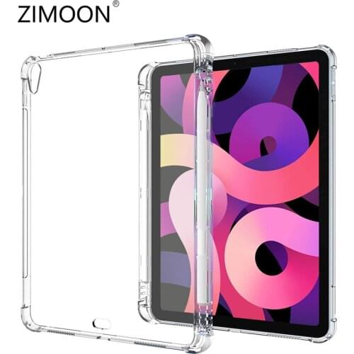 For iPad Pro 11/10.5/9.7 Soft Case with Pencil Holder for iPad Air 4/3/2 TPU Cover for iPad mini Protective Shell for iPad 10.2