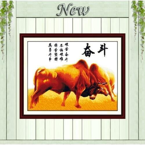 Work hard bulls Chinese home decor painting counted printed on canvas DMC 11CT 14CT Cross Stitch kits embroidery needlework Sets