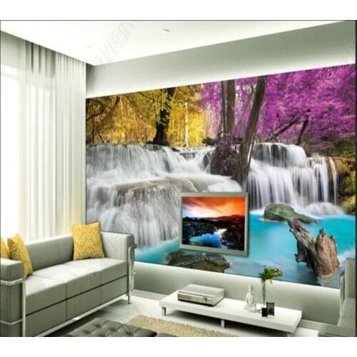 Papel de parede Dream Beautiful Waterfall 3d wallpaper mural,iving room tv wall bedroom wall papers home decor