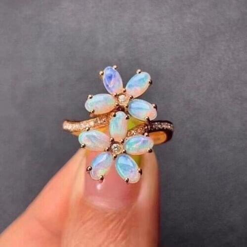 New Coming 100% Natural and Real Opal Ring 925 sterling silver Opal Ring Pure High Quality For Engagement