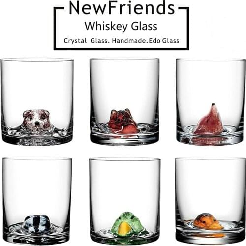 New Friends Series Cute 3D Pets Animal Head Crystal Whiskey Glass Whisky XO Chivas Wine Glasses Brandy Snifters Vasos De Cristal