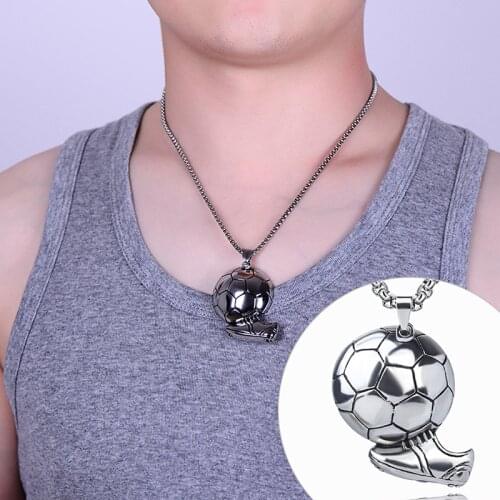 Charm Football Soccer Boots Shoes Basketball Pendant Necklace Men Boy Children Gift Necklaces Sporty Style Association Jewelry