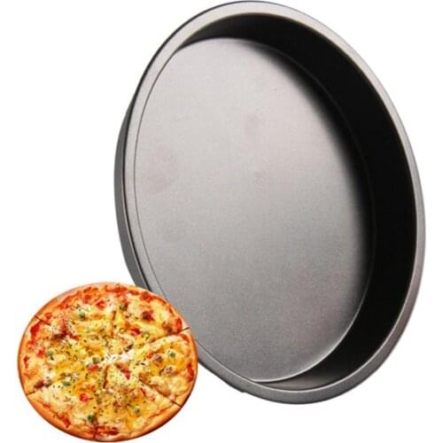 Portable Pizza Pan Kitchen Bakeware Round Pattern Non-stick Metal Carbon Steel Dish Tray Mold Baking Pastry Tool 6/7/8/10 inch