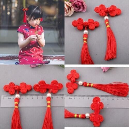 10pair Chinese Knot tassel Red Hairband Head Band Happy New Year Hairpin Hand Made Rim Hair Accessories Hair Bows Without clips