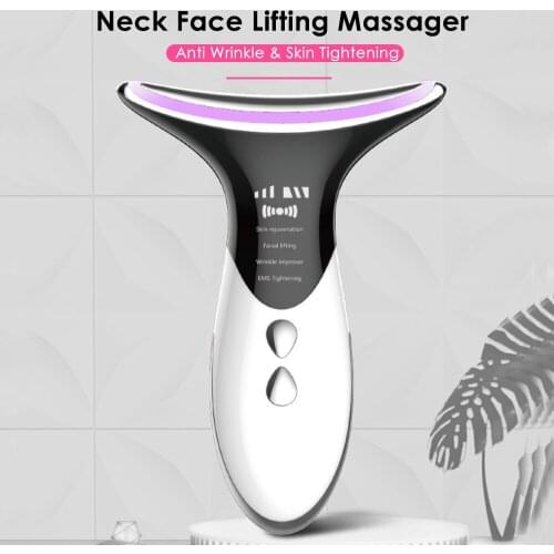 Anti Wrinkle Face Neck Lifting Beauty Device LED Photon Therapy Skin Care Tighten Massager Reduce Double Chin Wrinkle Removal