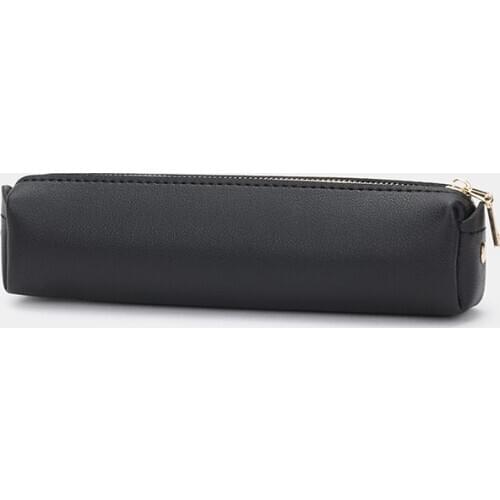 Simple girls pencil case junior high school students PU leather square pencil case male large capacity pencil case