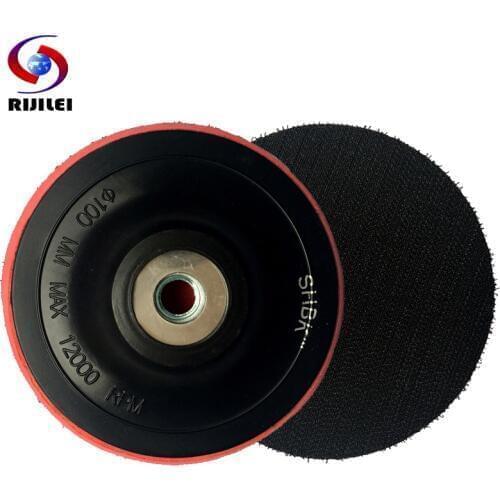 RIJILEI M10 4Inch Rubber Backer of Polishing Pad 100mm Flexible Rubber Backer Holder Pad For Angle Grinder Polishing Tool 4HFR