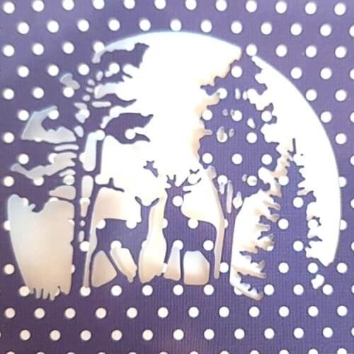 Three trees and two deers Christmas metal cutter mould diy photo album scrapbook card making stamp embossing decoration mould