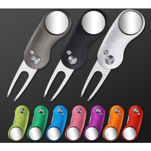 Foldable Golf Pitch Fork Golf High Precise Folding Mini Pitch Repair Tool Marker Pitch Cleaner Golf Pitchfork Golf Accessories