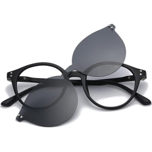 Width-137 Clip Myopia Sunglasses retro TR90 spring legs polarized color lenses men women myopia Invisible magnet eyewear frames