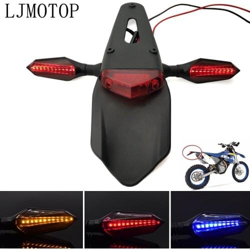 Motorcycle Tail Light Enduro Dirt Bike Rear Fender Brake Stop turn signals For KAWASAKI KLX 150 250 KLX250 KLX 450R KDX 125 250