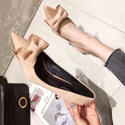 Office Shoes Women Solid Color Pointed Toe Stiletto High Heels Women Pumps Bowknot Stiletto Heels Office Party Dress Shoes