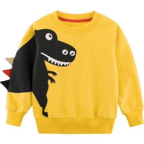 BINIDUCKLING 2019 Spring Autumn Sweatshirt For Kid Boy Girl Clothes Cotton Dinosaur Cartoon Toddler Baby Childrens Sweatshirts