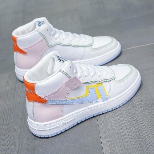 2020 Women Casual Shoes New Spring Women Shoes Fashion Embroidered White Sneakers Breathable Flower Lace-Up Women Sneakers