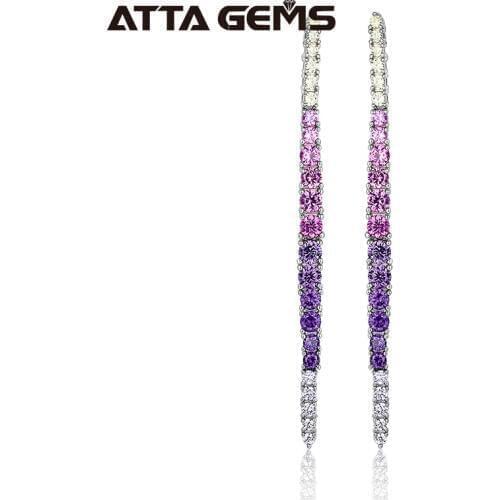 Colorful Zircon Silver Earring for Women Fine Jewelry Multi-color Earring Design Fashion Charming Earring Jewelry S925 Gifts