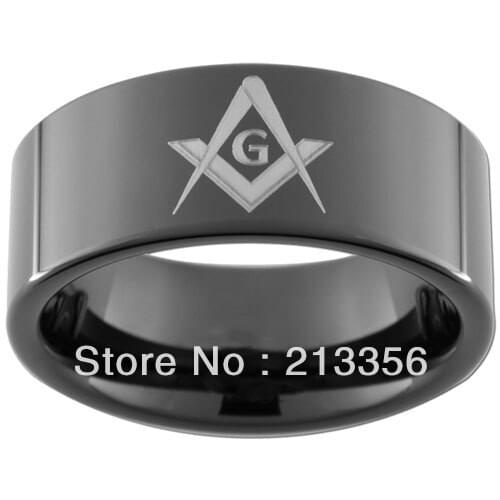10PCS/LOT FREE SHIPPING!USA WHOLESALES CHEAP PRICE 8MM WOMEN&MENS HIS/HER BLACK PIPE MASONIC FREEMASON MASTER TUNGSTEN RINGS