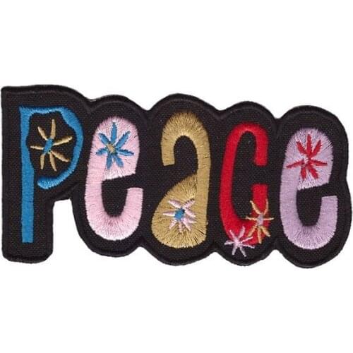 10pcs/lot Large Letter Embroidery Patches Peace Flower Backpack Clothing Decoration Accessories Diy Iron Heat Transfer Applique
