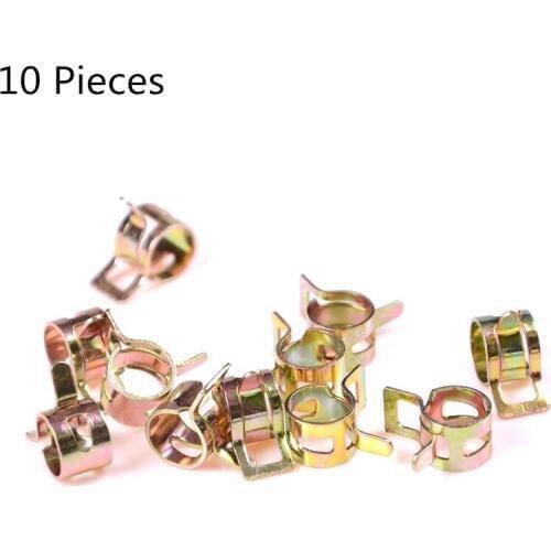 10Pcs/pack 5/6/7/8/9/10mm Spring Band Type Fuel Vacuum Hose Silicone Pipe Tube Clamp Clip Steel Zinc Plated Clamps
