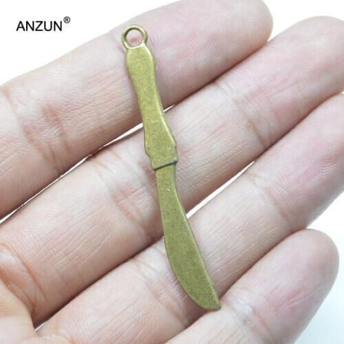 12pcs 54x7mm Antique Bronze Knife DIY Jewelry Pendant Metal Charms Knife Pendant JP-50