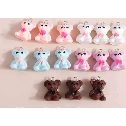 15pcs 15*22mm 3D Cartoon Bears for Earrings Necklaces Making Accessories Fancy Original Jewelry Findings Animal Bear Pendants