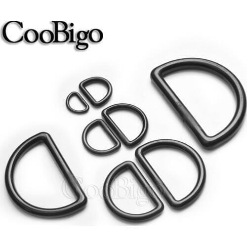 20pcs Plastic D-Ring Buckles Webbing Size 10mm 12mm 15mm 20mm 25mm 30mm 38mm 45mm Black