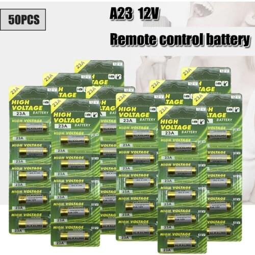 50pcs/1pack 23A Batteries 12V Alarm-Remote Primary Dry Alkaline Battery 21/23 23GA A23 A-23 GP23A RV08 LRV08 E23A V23GA