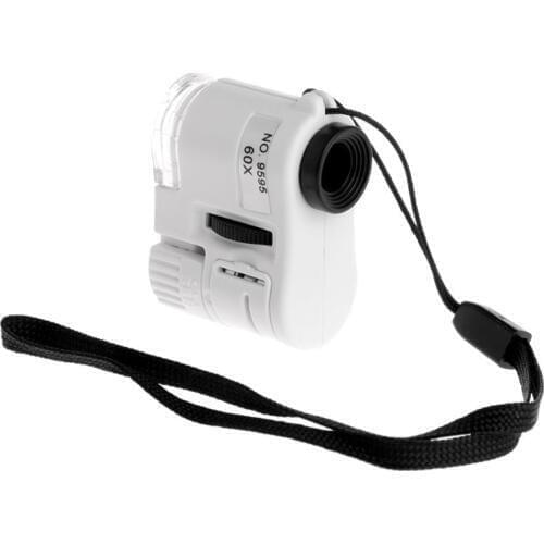 60X LED UV Microsope Antique Jewelry Money Detector Magnifier with UV LED Light