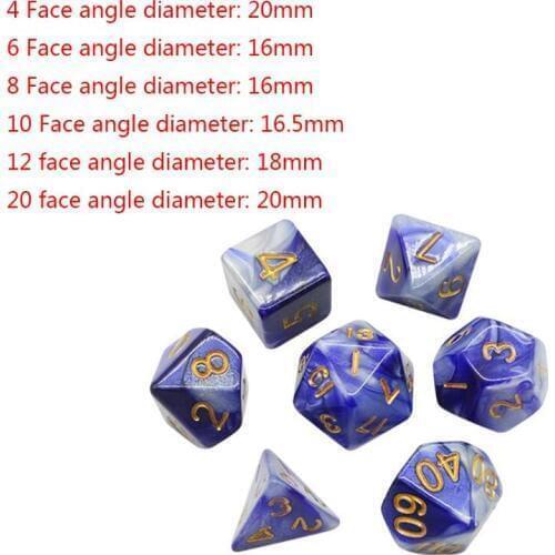 7pcs D20 Polyhedral Dice Double Colors 20 Sided Dices Table Board Role Playing Game for Bar Pub Club Party