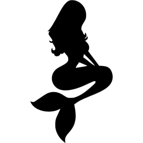 8.8*15.2CM Mermaid Vinyl Decal Fashion Car Boby Decoration Stickers Accessories Black/Silver C4-0810