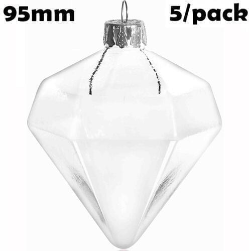 Promotion - DIY Paintable Home Event Garden Glass Christmas Decoration Ornament 95x75mm Glass Diamond, 5/Pack