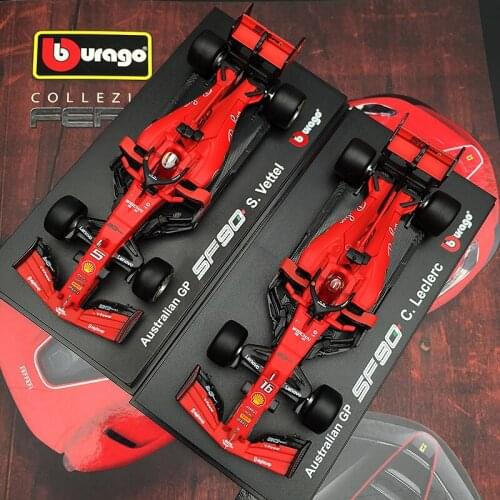 Bburago 1:43 Ferrari 2019 SF90 16 5 Formula car Acrylic dust cover simulation decoration collection gift toy die-casting model