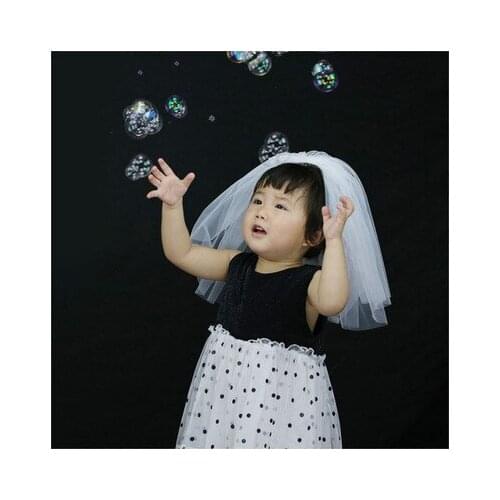 White Ivory Kid Girls First communion Veils Two Layer Wedding Flower children veil Voile Mariage Fille velos de novia 2019