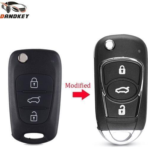 Dandkey Modified Flip Folding Remote Key Shell Fob Cover For Hyundai I20 I30 I40 I20 IX35 Solaris Sonata Elantra Accent Picanto