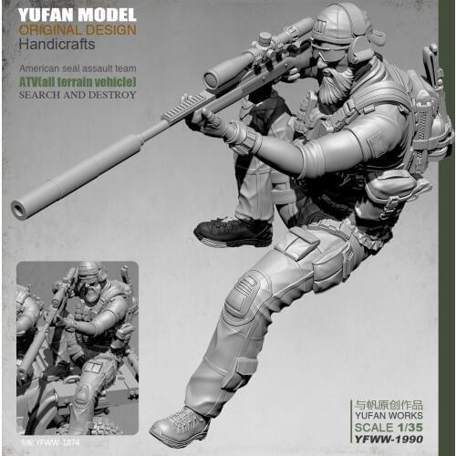 YUFan Model and sail original 1/35 US sniper Resin soldier YFWW-1990 KNL Hobby