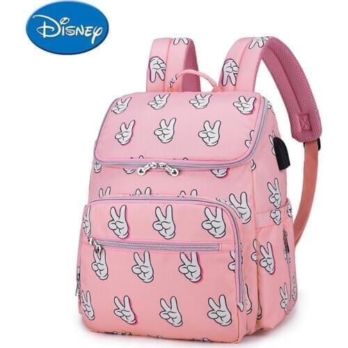 Disney Mommy Bag Mickey Fashion Trend Mom Bag Cute Backpack Multifunctional Large Capacity Outing Baby Diaper Bag