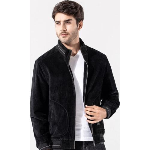 Mens 2021 Autumn Winter Mens Casual Jacket Corduroy Vintage Stand Collar Coat Big Size For Men