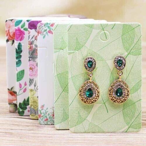 Hot sale 50Pcs Multi-Style Jewelry set package Card 6*9cm Flower/ marbling design necklace earring pendant package card
