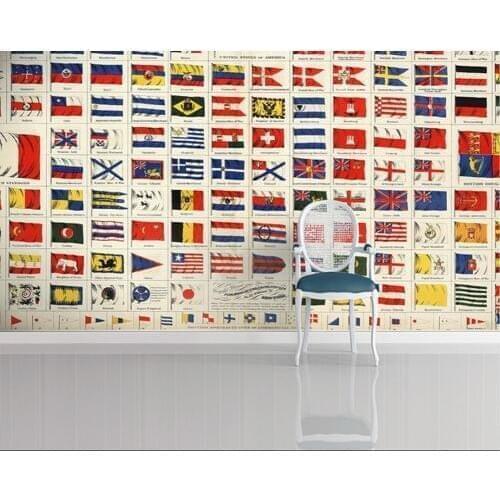 Custom wallpaper children world flag for children room living room TV wall vinyl which paper DE parede