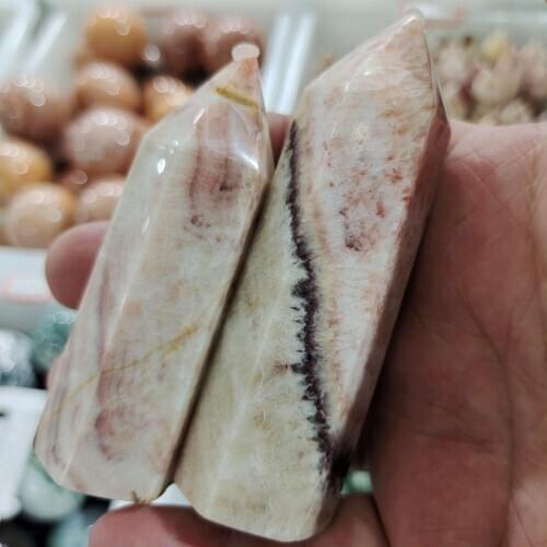 Natural Crystal Rhodochrosite Quartz Point Healing Stone Hexagonal Prisms Pork stone Obelisk Wand Treatment crystal