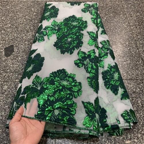 Latest African Lace Fabric 2021 High Quality Organza Lace Fabric for Wedding Dress Nigerian Brocade Jacquard Fabric zp083-5
