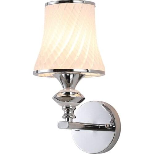 Modern New LED Wall Lamp Silver Simple Iron Craft Living Room Night Lights Frosted Glass Lampshade Bedroom Bedside LED Wall Lamp