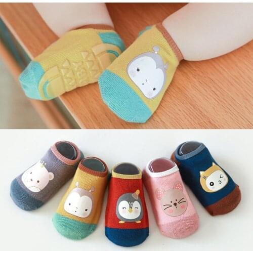 Autumn Winter Spring Summer Breathable Non-slip Floor Socks Boy Girl Socks Home Baby Kids Socks Cotton Candy Color Ankle Socks