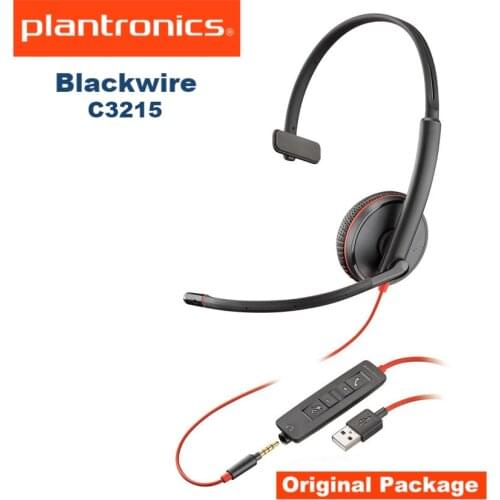 Plantronics Blackwire 3215 USB-A Headset, On-Ear Mono Headset, Wired PN: 209746-101