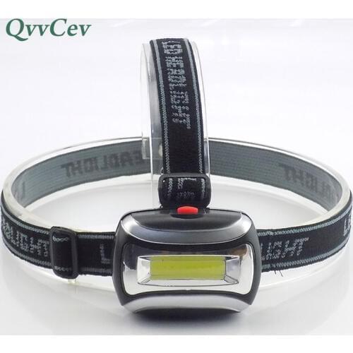 Qvvcev Mini COB led headlamp flashlight powerful AAA battery super bright fishing camping hunting head light torch lamp frontale