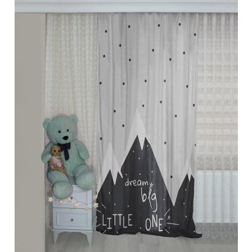 Mountain pattern background curtain velvet curtain children room cover world solar bird adventure time