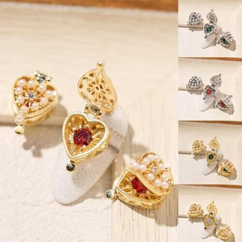Fashion Heart Shape Pandora Box Design Nail Art Sequins Decal Manicure Decor
