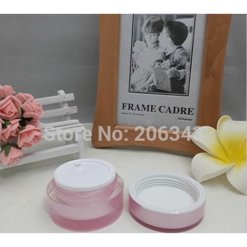 15g pink acrylic cylinder-shape cream bottle,cosmetic container,,cream jar,Cosmetic Jar,Cosmetic Packaging