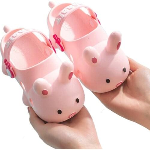 Sandals and slippers female non-slip thick-soled soft cute girl cute cartoon Baotou rabbit slippers summer size 36-41
